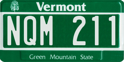 VT license plate NQM211