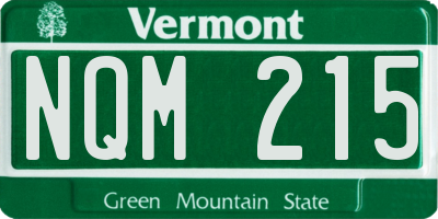 VT license plate NQM215