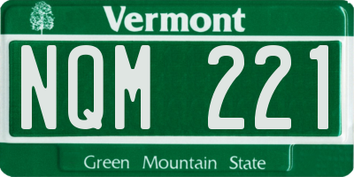 VT license plate NQM221