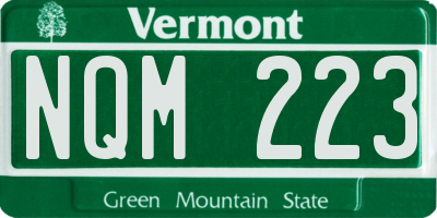 VT license plate NQM223