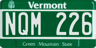 VT license plate NQM226