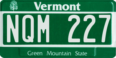 VT license plate NQM227