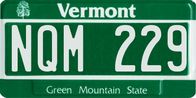 VT license plate NQM229