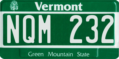 VT license plate NQM232