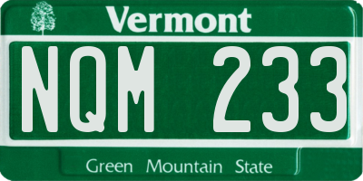 VT license plate NQM233