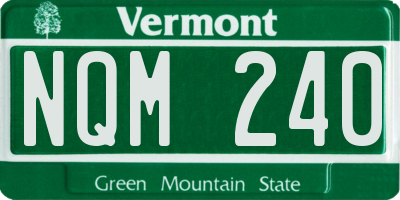 VT license plate NQM240