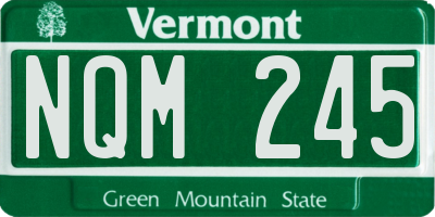 VT license plate NQM245