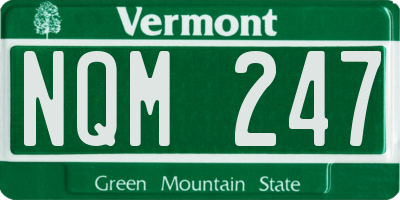 VT license plate NQM247