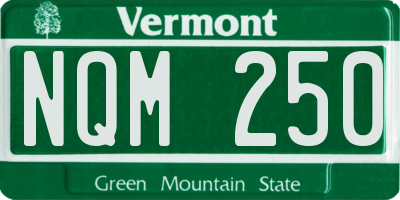 VT license plate NQM250