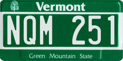 VT license plate NQM251