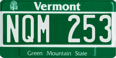 VT license plate NQM253