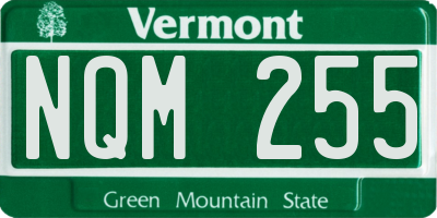 VT license plate NQM255