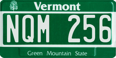VT license plate NQM256