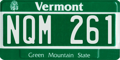 VT license plate NQM261