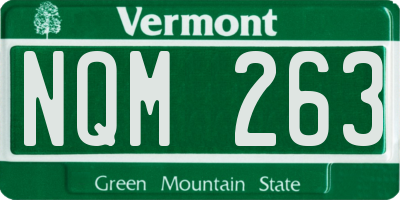 VT license plate NQM263