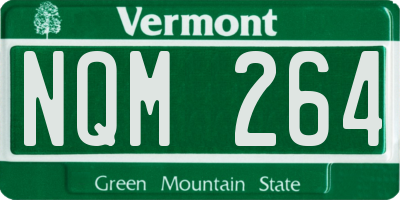VT license plate NQM264