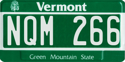VT license plate NQM266