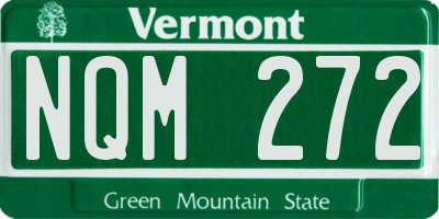 VT license plate NQM272