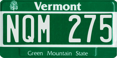 VT license plate NQM275