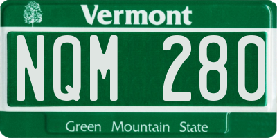 VT license plate NQM280