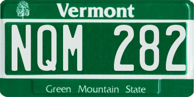 VT license plate NQM282