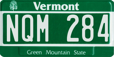 VT license plate NQM284
