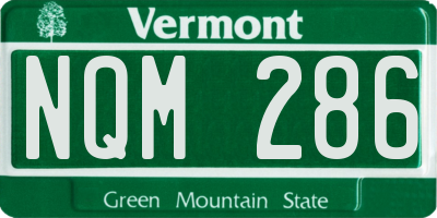 VT license plate NQM286