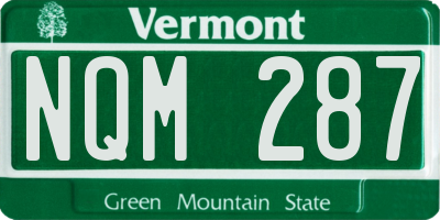 VT license plate NQM287