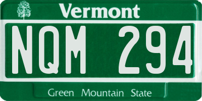 VT license plate NQM294