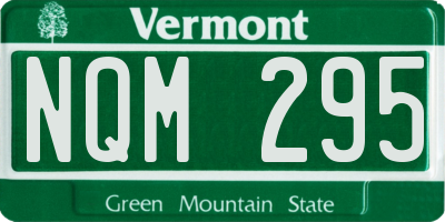 VT license plate NQM295