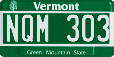 VT license plate NQM303