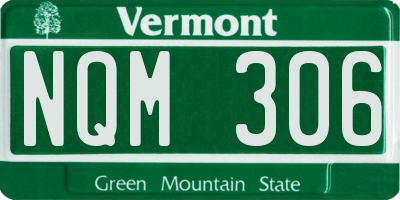 VT license plate NQM306