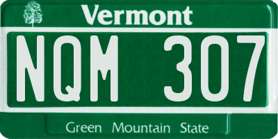 VT license plate NQM307