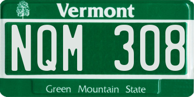 VT license plate NQM308