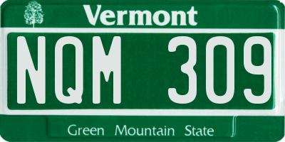 VT license plate NQM309