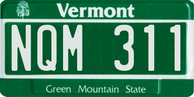 VT license plate NQM311