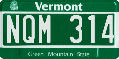 VT license plate NQM314