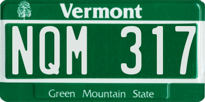 VT license plate NQM317