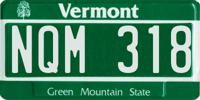 VT license plate NQM318