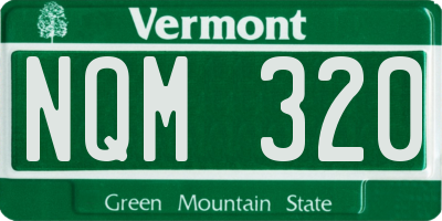 VT license plate NQM320