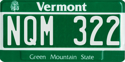 VT license plate NQM322