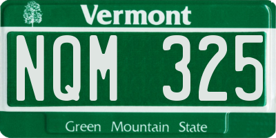 VT license plate NQM325