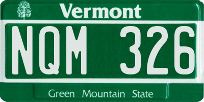 VT license plate NQM326