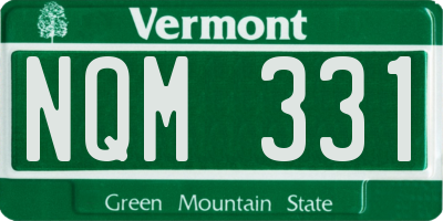 VT license plate NQM331