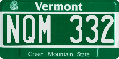 VT license plate NQM332