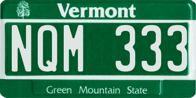 VT license plate NQM333