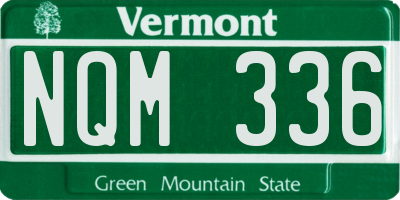 VT license plate NQM336