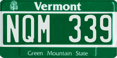 VT license plate NQM339