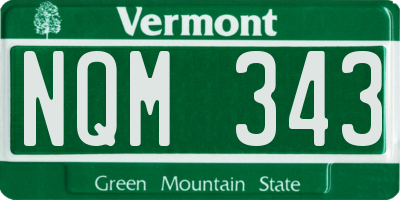 VT license plate NQM343