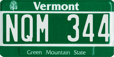 VT license plate NQM344